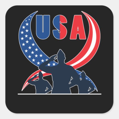 USA Flag US American Cool United States of America Square Sticker