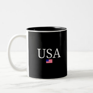 Usa Flag-Usa-Flag-America-American-American Flag Two-Tone Coffee Mug