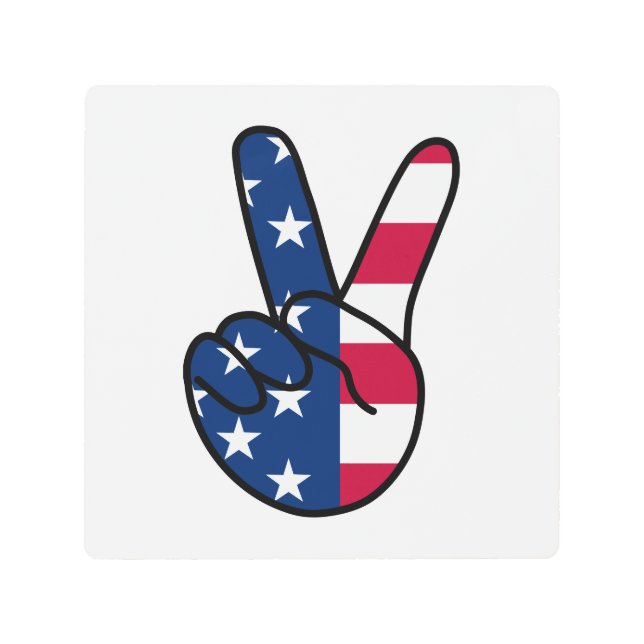 USA Flag V Sign (Front)
