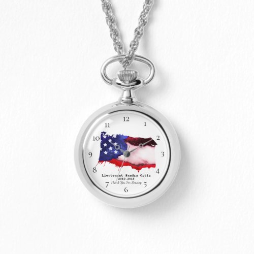  USA Flag Veteran Military Red White Blue Watch