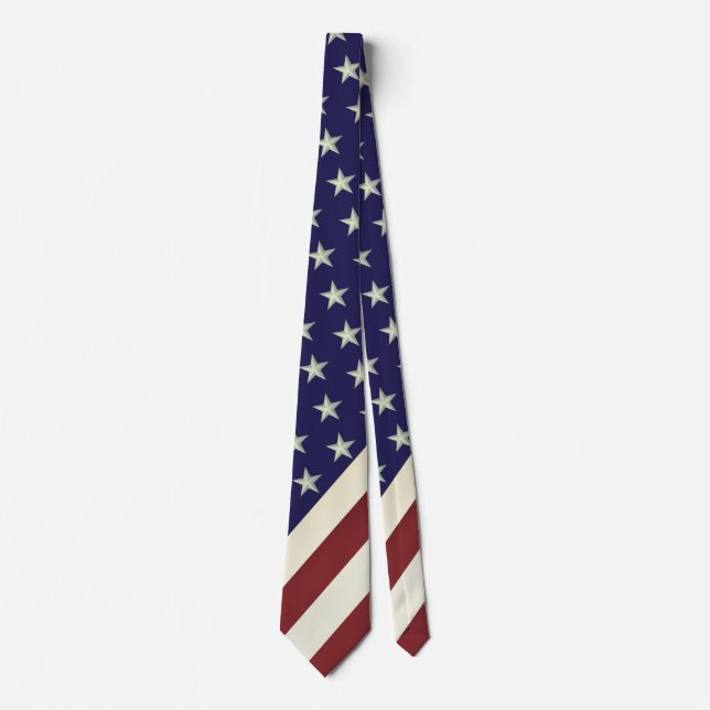 USA Flag Vintage Inspired Neck Tie (Front)