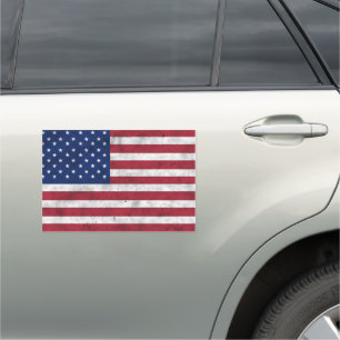 USA flag vintage red white blue America patriotic Car Magnet