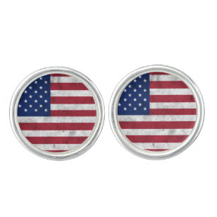 USA flag vintage red white blue America patriotic Cufflinks