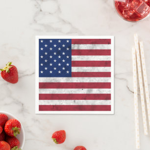 USA flag vintage red white blue America patriotic Napkins