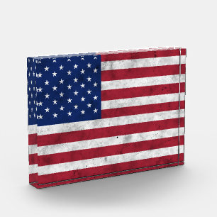 USA flag vintage red white blue America patriotic Photo Block