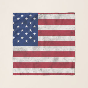 USA flag vintage red white blue America patriotic Scarf