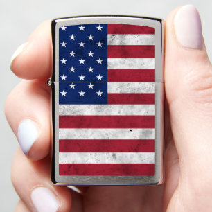 USA flag vintage red white blue America patriotic Zippo Lighter