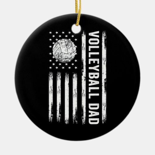 USA Flag Volleyball Dad Volleyball Game Day Vibes Ceramic Ornament