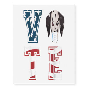 USA Flag Vote 2020 Elections Day Dalmatian Dog Lov Temporary Tattoos