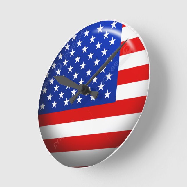 USA Flag wall Clock (Angle)