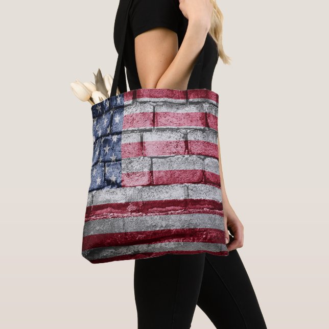 USA flag wall Tote Bag (Close Up)