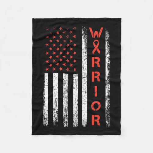 Usa Flag Warrior _ Heart Disease Awareness 1  Fleece Blanket