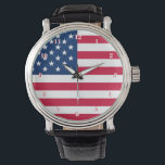 USA Flag Watch Patriotic American<br><div class="desc">USA Flag Watches - United States of America - American Flag - Patriotic - independence day - July 4th - Customizable - Choose / Add Your Unique Text / Color - Make Your Special Watch Gift - Resize and move or remove and add elements / image with Customization tool. You...</div>