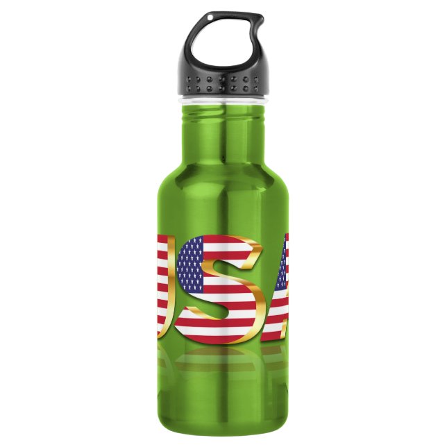 USA Flag Water Bottle (Front)