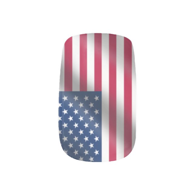 USA Flag Wave Effect Nail Art (Left Thumb)