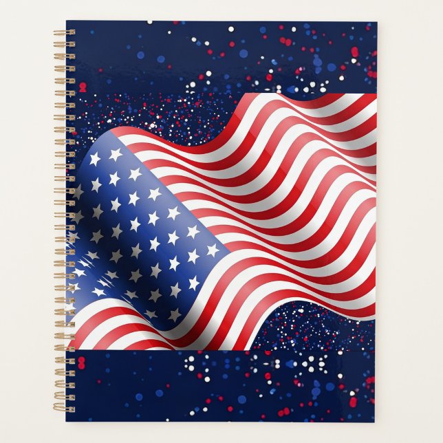 USA Flag Wavy Pattern Planner ("Stars, stripes, and everyday inspiration" )