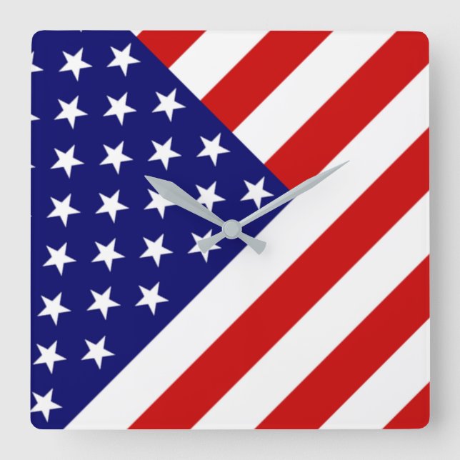 USA Flag wccnt Square Wall Clock (Front)
