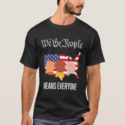 USA Flag We The People Means Everyone In USA Equ T_Shirt