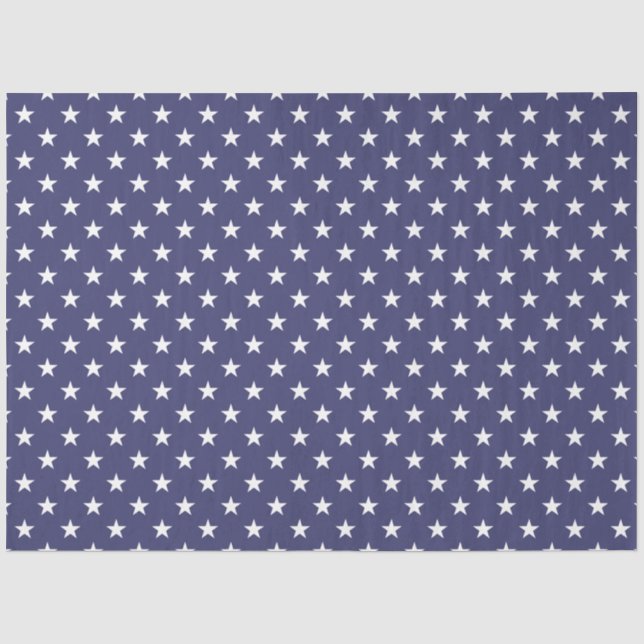 USA Flag White Stars on Flag Blue Tissue Paper (Front)
