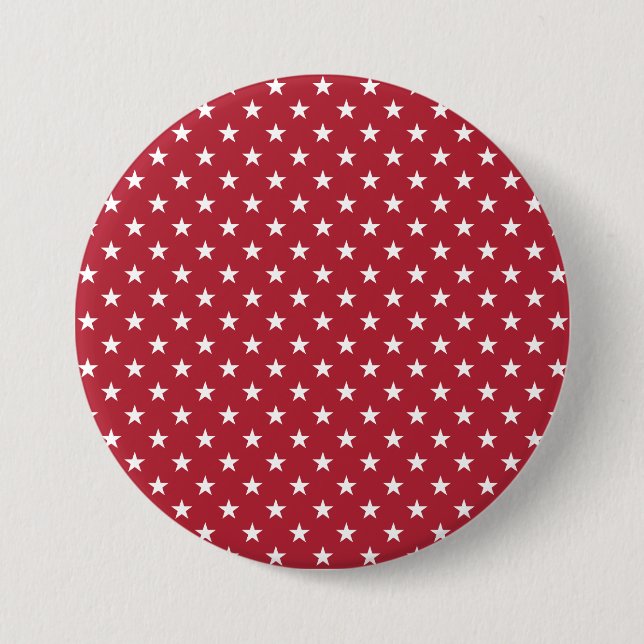 USA Flag White Stars on Flag Red Pinback Button (Front)