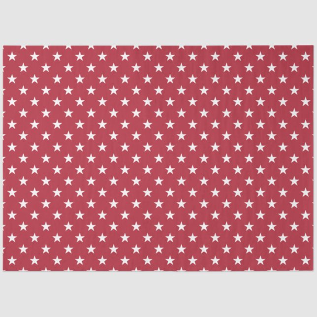 USA Flag White Stars on Flag Red Tissue Paper (Front)