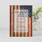 USA Flag with a vintage look Party Invitation (Standing Front)