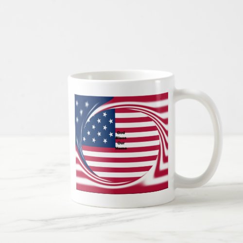 USA flag with God Bless our Home text art design  Coffee Mug