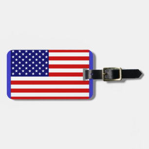 USA flag, with name, address... Luggage Tag