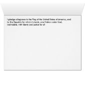 USA flag with pledge inside Cards (Inside Horizontal (Bottom))