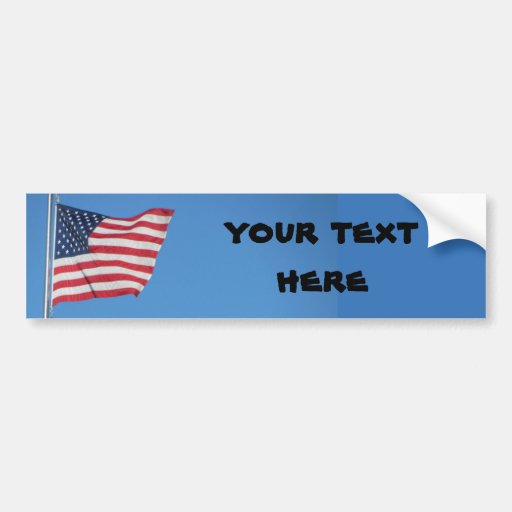 USA Flag with your text Bumper Sticker | Zazzle