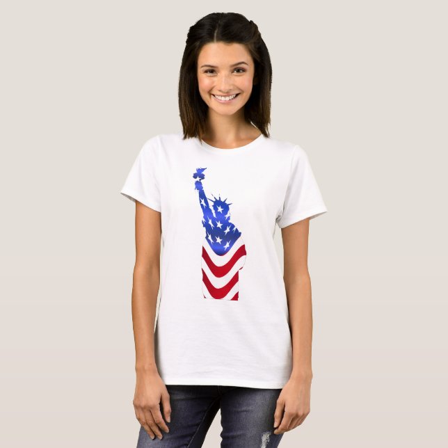 Usa Flag Women's Basic T-Shirt (Front Full)