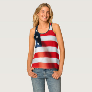 USA Flag Women's Racerback Tank Top