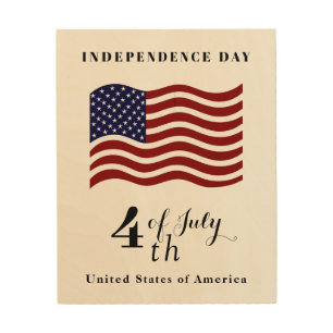 USA Flag Wood Art for Independence Day Pride