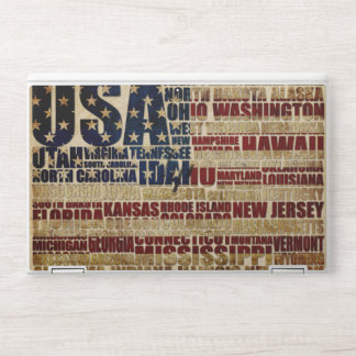 USA Flag Word Cloud All 50 States Art HP Laptop Skin