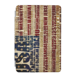 USA Flag Word Cloud All 50 States Art iPad Mini Cover
