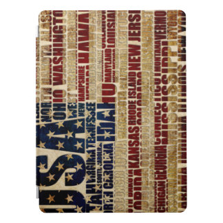 USA Flag Word Cloud All 50 States Art iPad Pro Cover