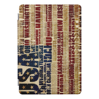 USA Flag Word Cloud All 50 States Art iPad Pro Cover