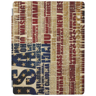 USA Flag Word Cloud All 50 States Art iPad Smart Cover