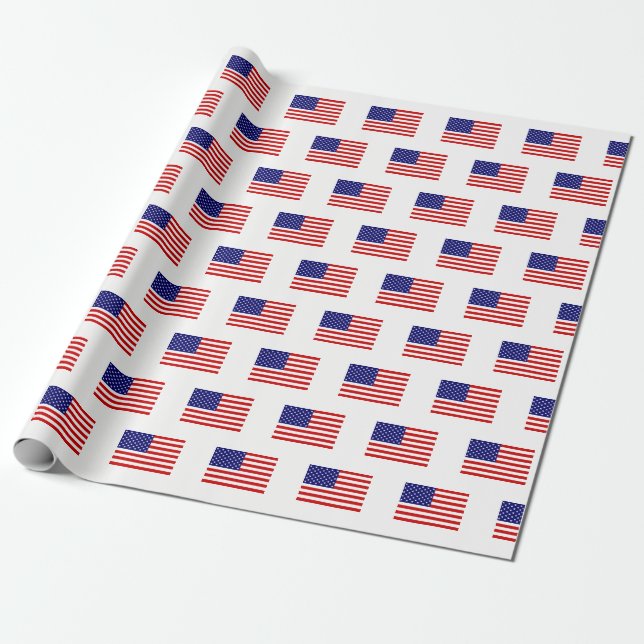 USA Flag wpt Wrapping Paper (Unrolled)