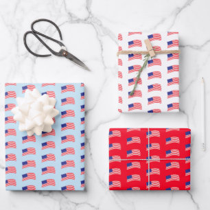 USA Flag Wrapping Paper Sheets