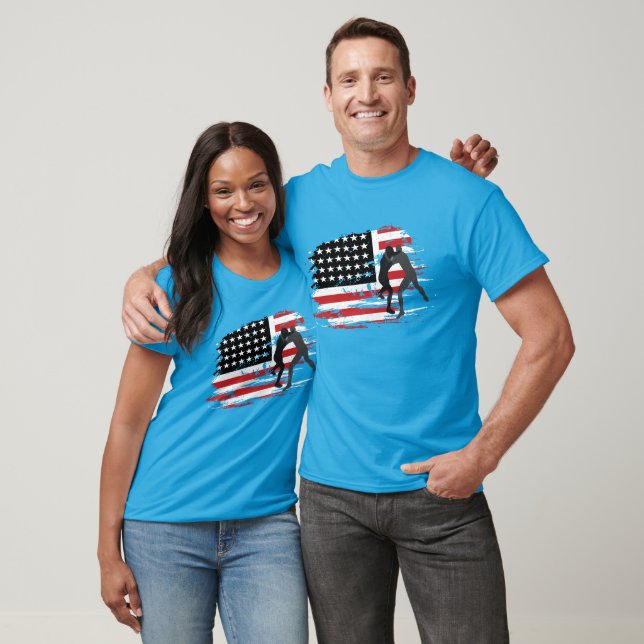 Usa Flag Wrestling American Flag Wrestling Wrestle T-Shirt (Unisex)
