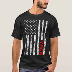 USA Flag Yoga T-Shirt