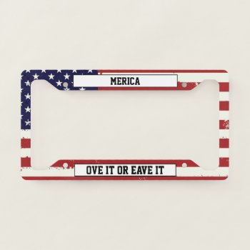 Usa Flag Your Text License Plate Frame by WRAPPED_TOO_TIGHT at Zazzle
