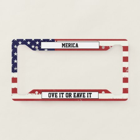 Usa Flag Your Text License Plate Frame