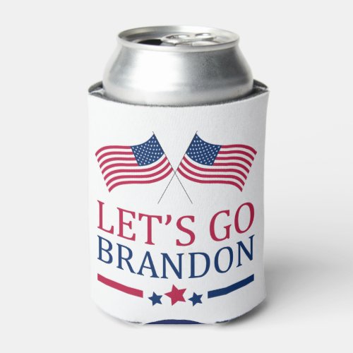USA Flags Lets Go Brandon Can Cooler