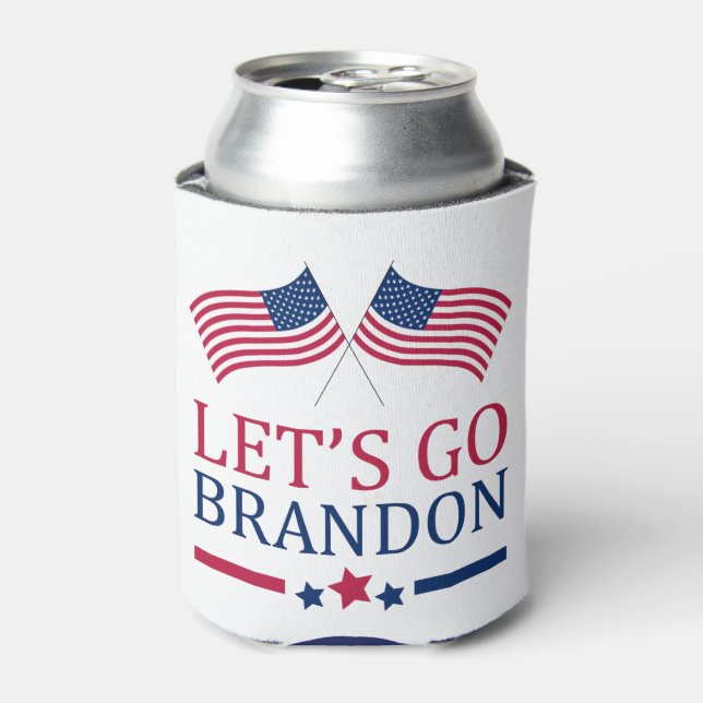 USA Flags Let's Go Brandon Can Cooler (Can Front)