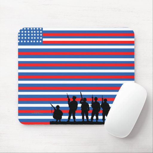 USA Flags Soldiers Mousepad
