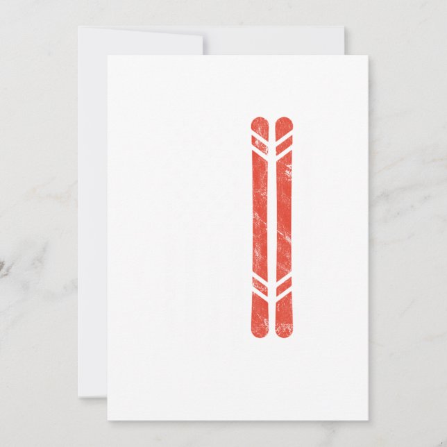 USA Flog Ski Skier Skiing Winter Sports Mountains  Invitation (Front)