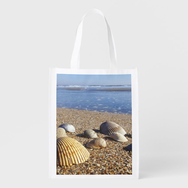 USA, Florida, Coastal Sea Shells Reusable Grocery Bag (Front)