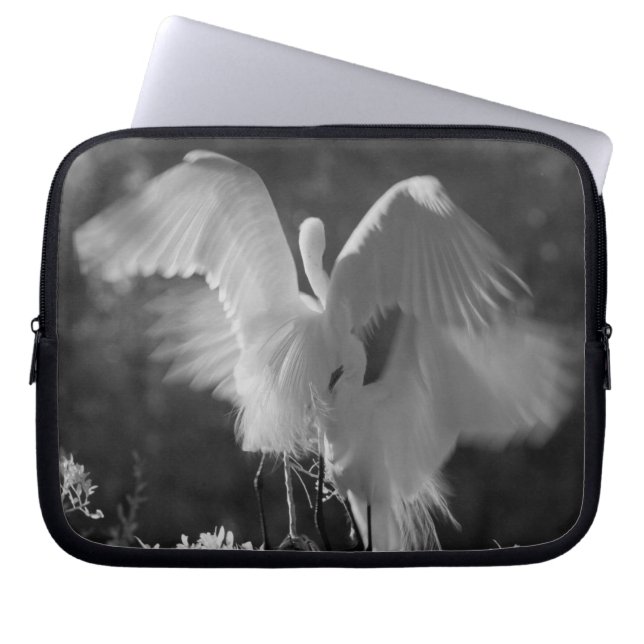 USA, Florida, Great Egret (Ardea alba) infrared 3 Laptop Sleeve (Front)